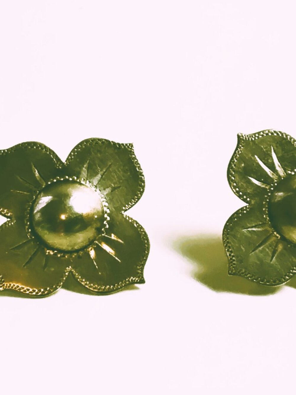 Sterling Floral Petal Design Screw-back earrings